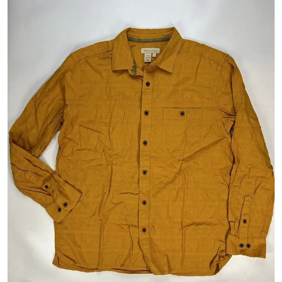 Territory Ahead Shirt Mens Large Textured Mustard Yellow Button Down Outdoor - Picture 1 of 6